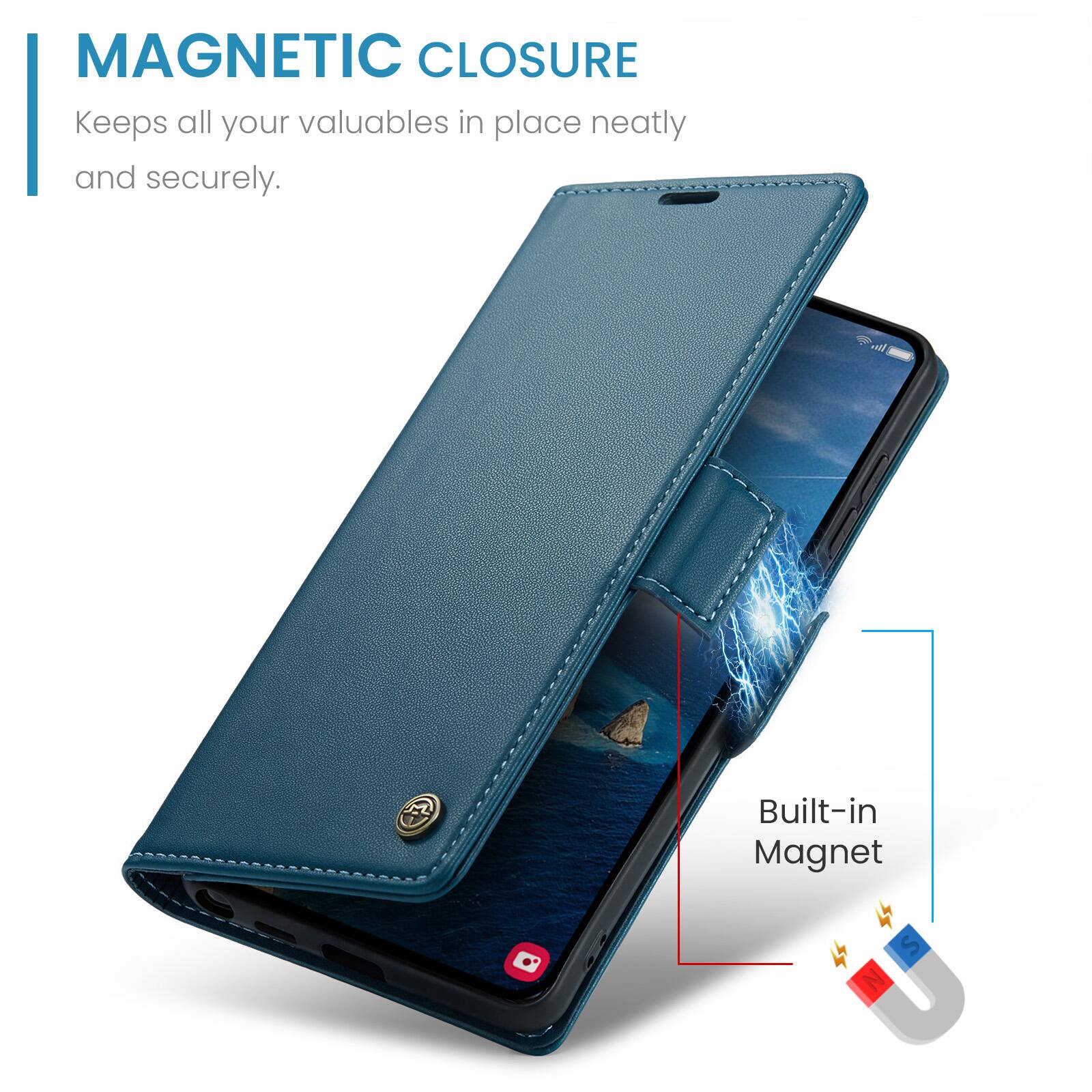 MAGNETIC CLOSURE  
Keeps all your valuables in place neatly and securely.  
Built-in Magnet