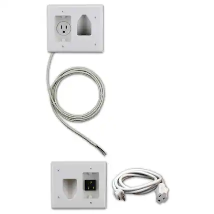 Front. DataComm Electronics - Datacomm Electronics 50-3323-wh-kit Flat Panel Tv Cable Organizer Kit With Power Solution - White.