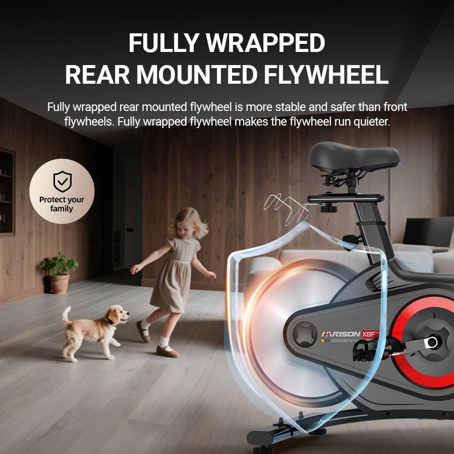 FULLY WRAPPED REAR MOUNTED FLYWHEEL

Fully wrapped rear mounted flywheel is more stable and safer than front flywheels. Fully wrapped flywheel makes the flywheel run quieter.

Protect your family

LARISON XBF DESIGNED BY