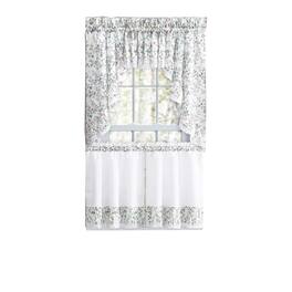 Ellis Curtain - Ellis Country Floral Small Scale 1.5" Rod Pocket Floral Pattern with Ruffle Lace Edge Valance 52"x12" - Multicolor
