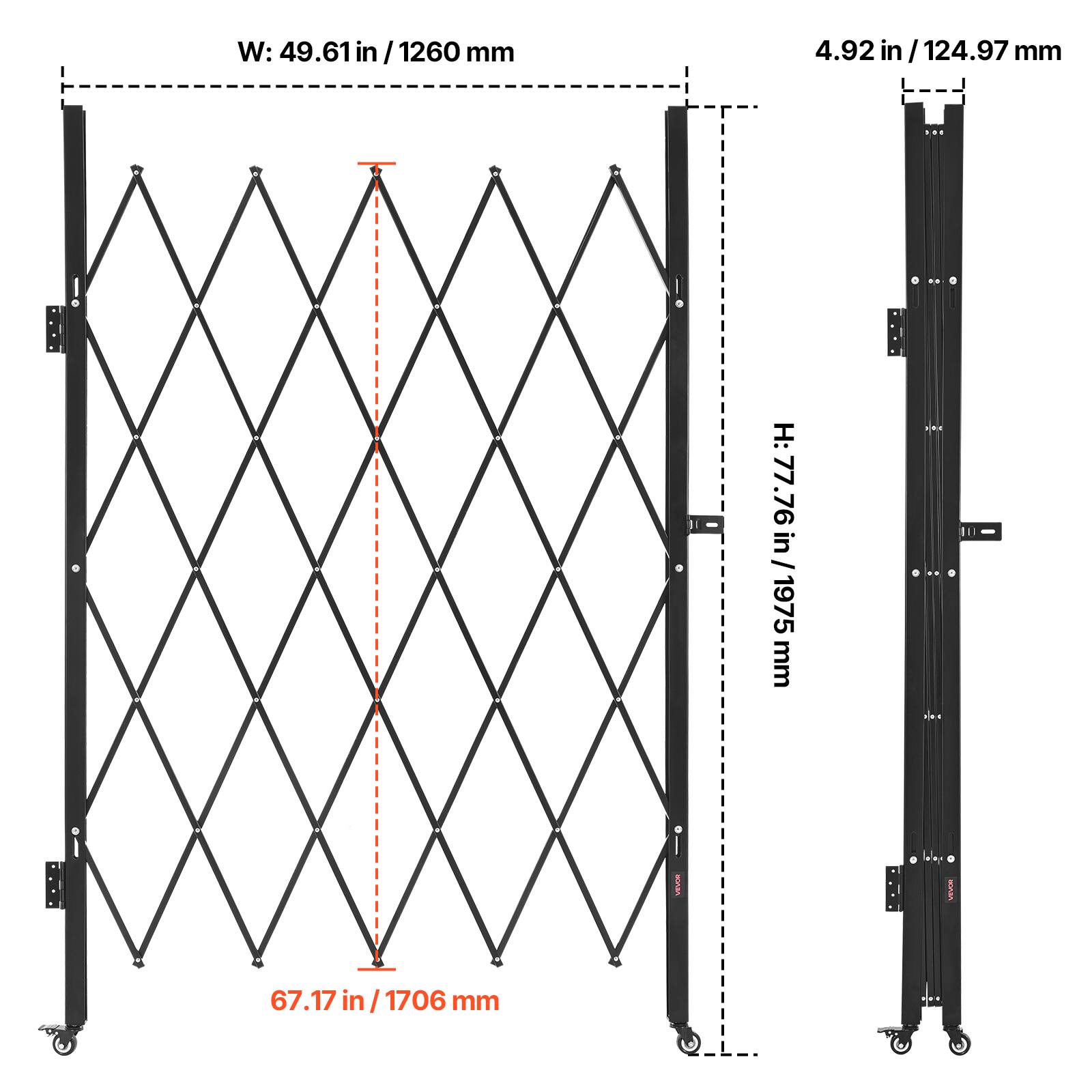 W: 49.61 in / 1260 mm  
H: 77.76 in / 1975 mm  
4.92 in / 124.97 mm  
67.17 in / 1706 mm