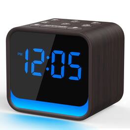 Dazzed Corner - Wooden Sound Machine Alarm Clock, Night Light - Walnut Wood