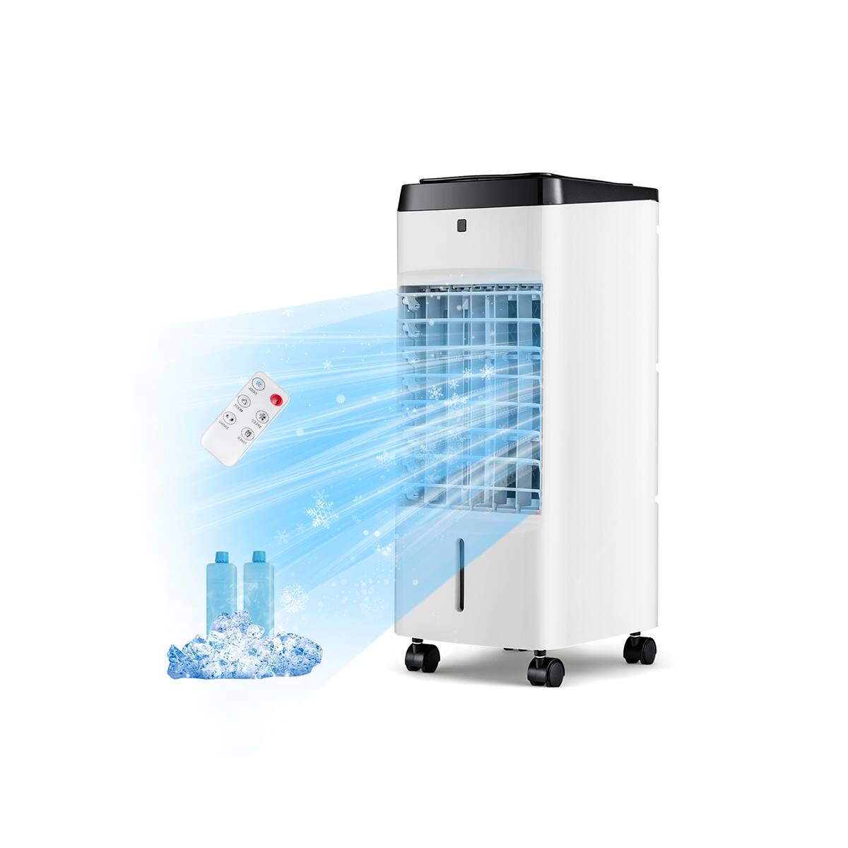 Front. Sugift - 3-in-1 Evaporative Air Cooler with 4 Modes-White - White.