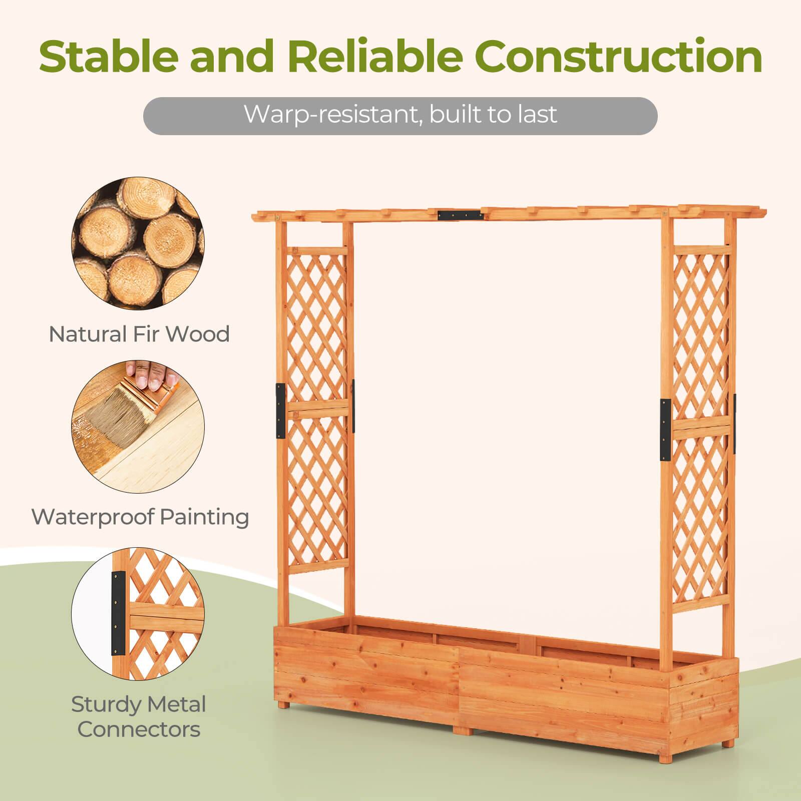 Stable and Reliable Construction  
Warp-resistant, built to last  

- Natural Fir Wood  
- Waterproof Painting  
- Sturdy Metal Connectors