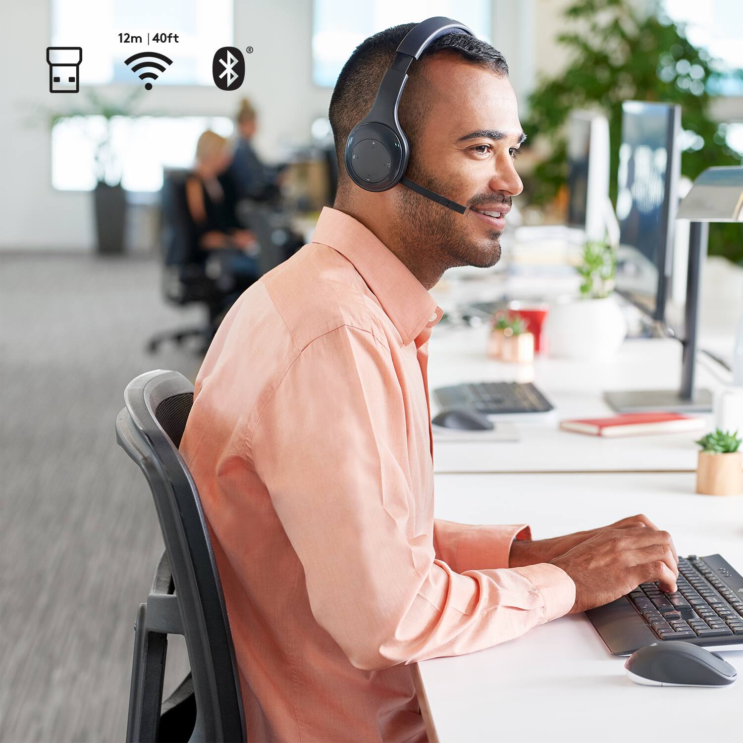 Alt View 12. Logitech - H800 RF Wireless On-Ear Headset - Black.