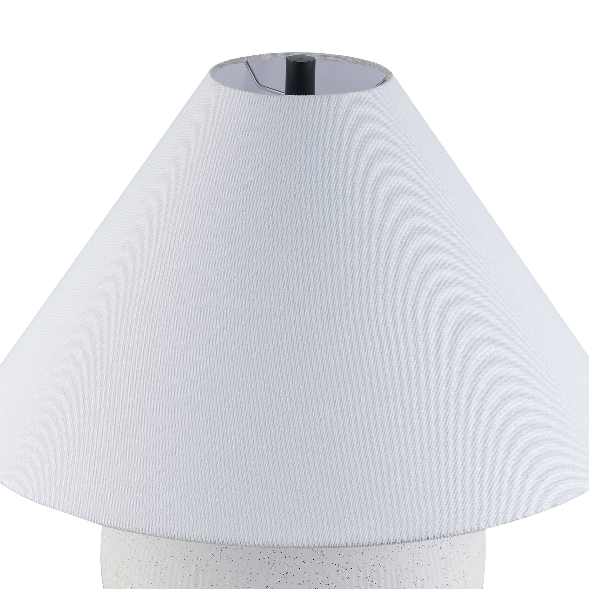 Alt View 4. Hudson&Canal - Willa 18" Tall Textured Ceramic Table Lamp with Fabric Shade in Cream/White - Cream.