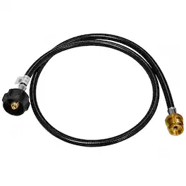 FEASTO - 4FT Propane Adapter Hose, 1lb to 20lb Certified Converter – Connect Portable Appliances to Standard Propane Tank - Black