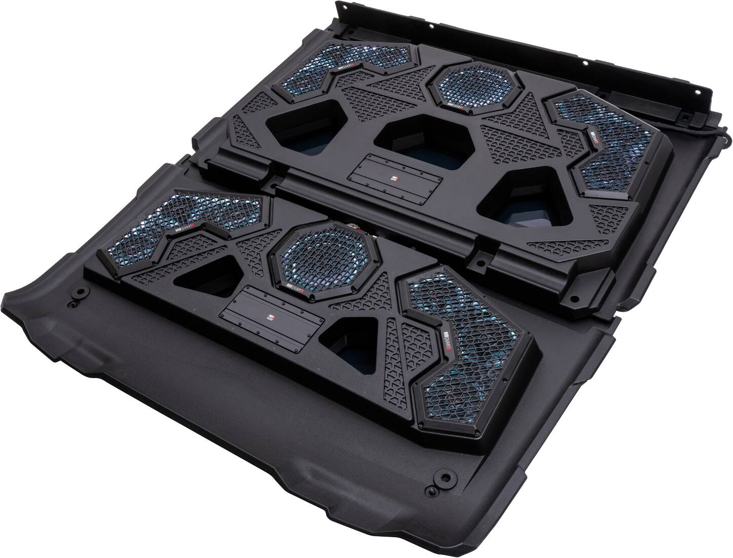 Alt View 18. MB Quart - Tuned 14 Speaker Audio Roof with 7 Inch LED Source Unit for Polaris Ranger - Black.