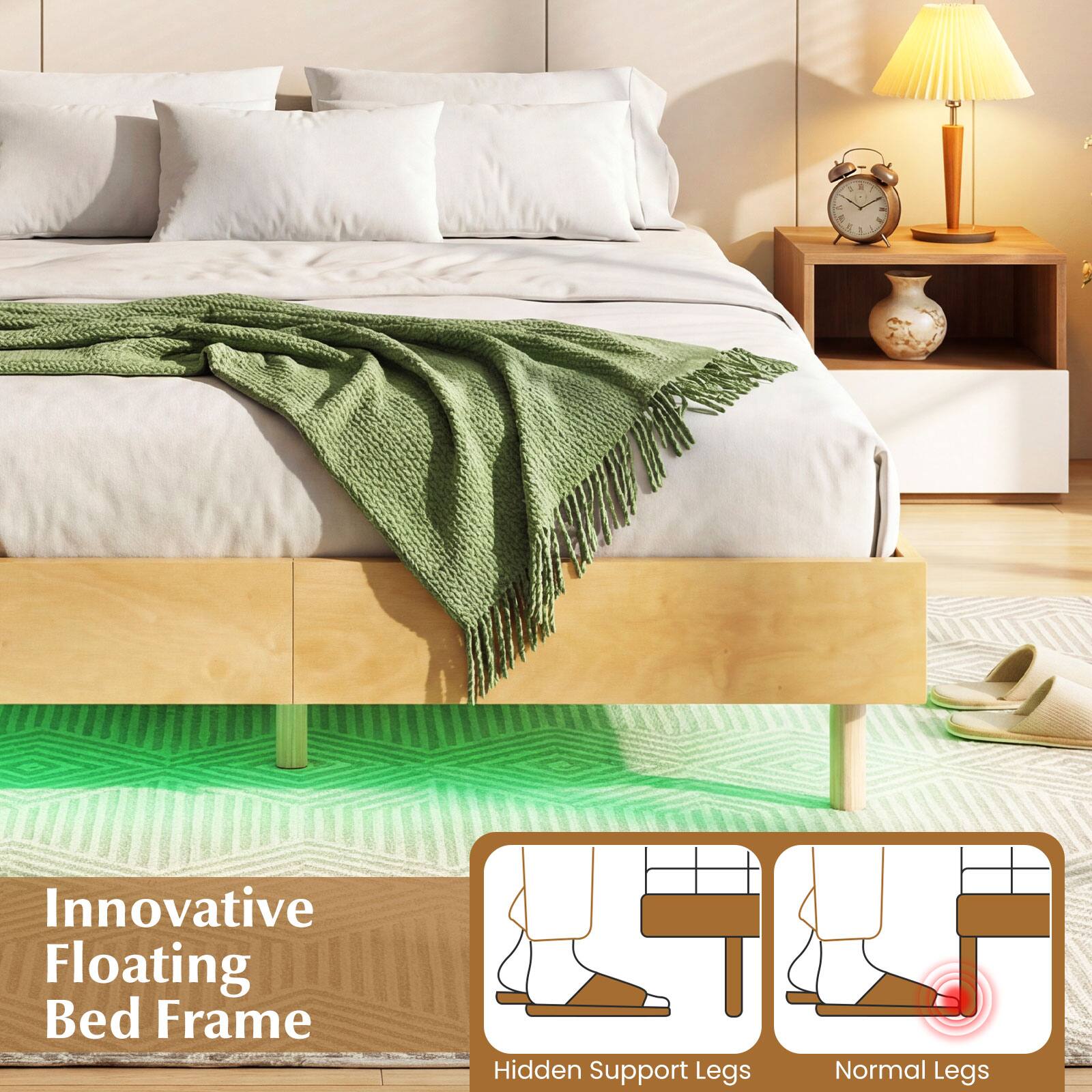 1 - 1 - E - - A - - 1

Innovative Floating Bed Frame

Hidden Support Legs

Normal Legs