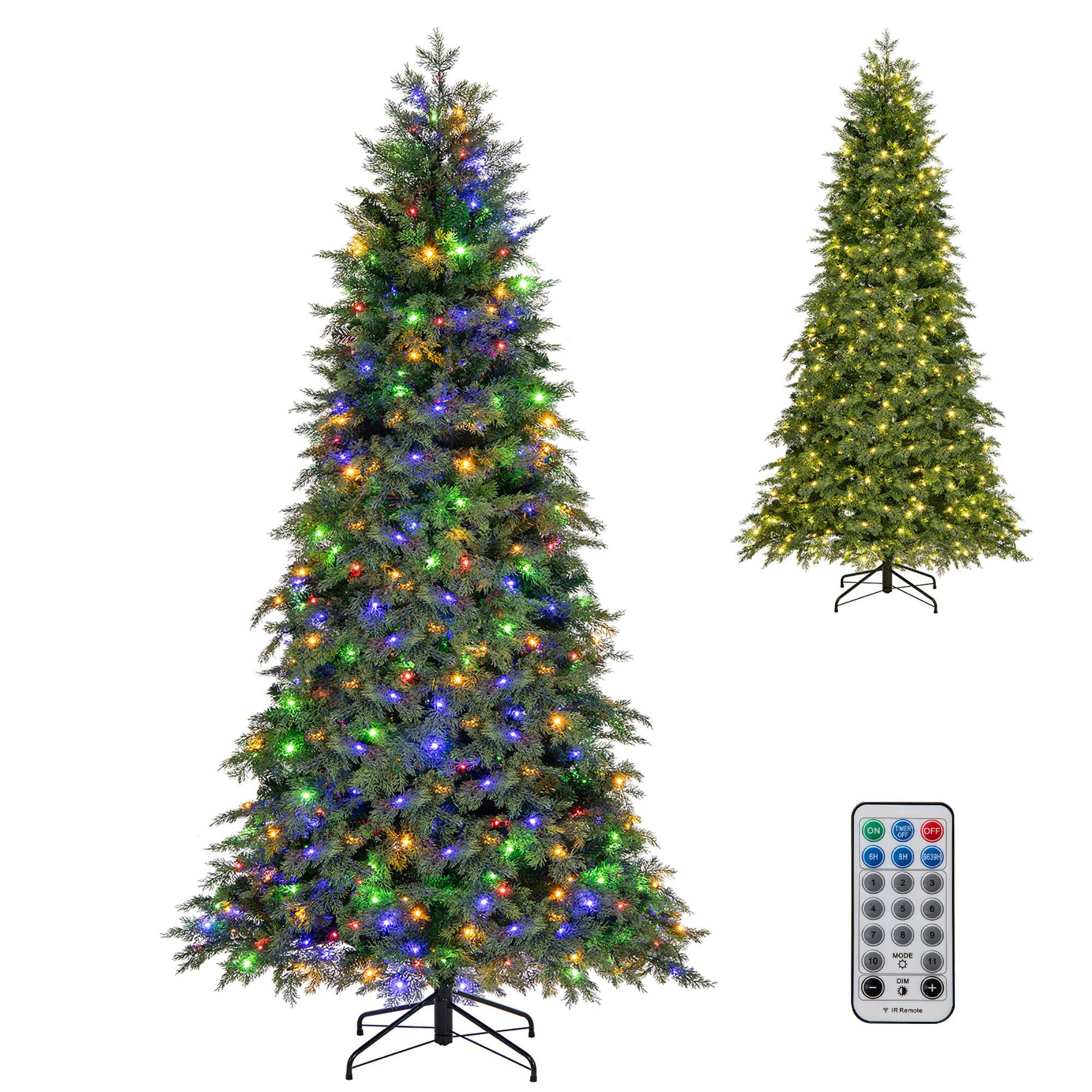 Alt View 9. Gymax - Gymax 7.5 FT Artificial Xmas Tree w/ 1019 PE PVC Branch Tips & Folding Metal Stand - Green.