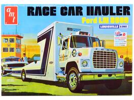 Skill 3 Model Kit Ford LN 8000 Race Car Hauler Louisville Line 1/25 Scale Model by AMT - White