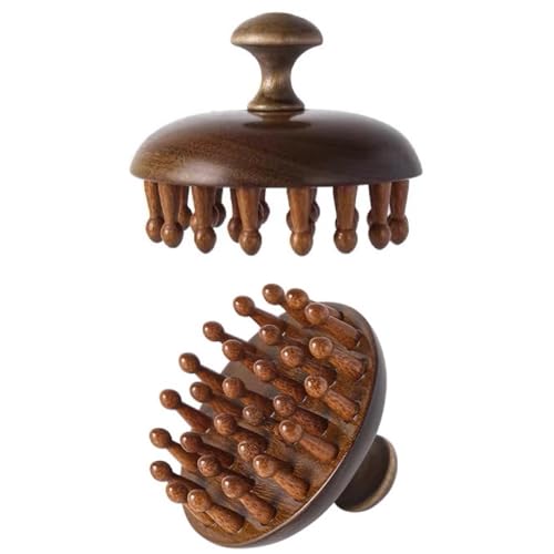 Front. ESBANY - Wooden Scalp Massager｜Bamboo Brush for Hair Growth｜Wooden Hair Brush｜Body Massage Tool.