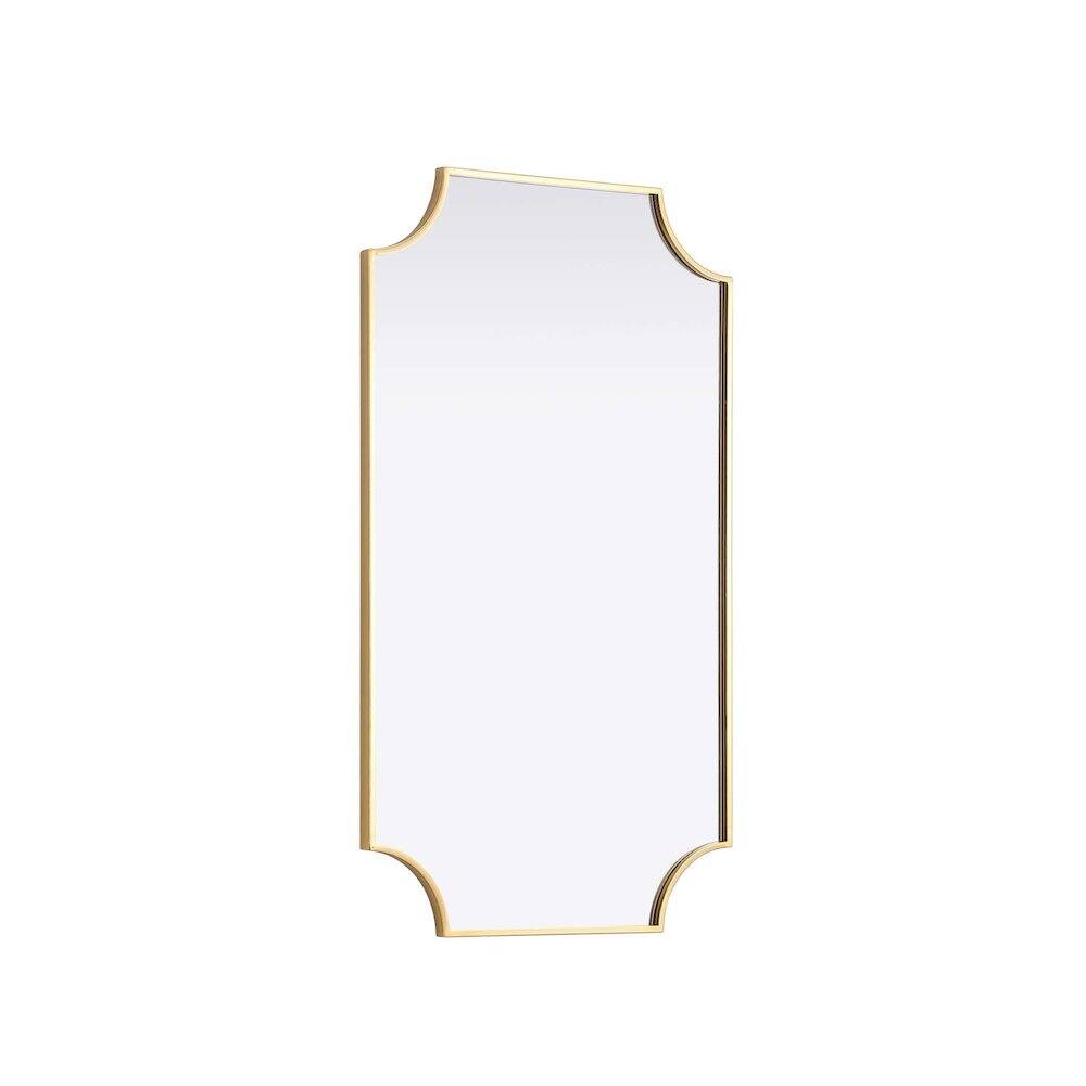 Alt View 3. Elegant Kitchen and Bath - Notched Metal Mirror 24x42 inch in Brass - Brass.