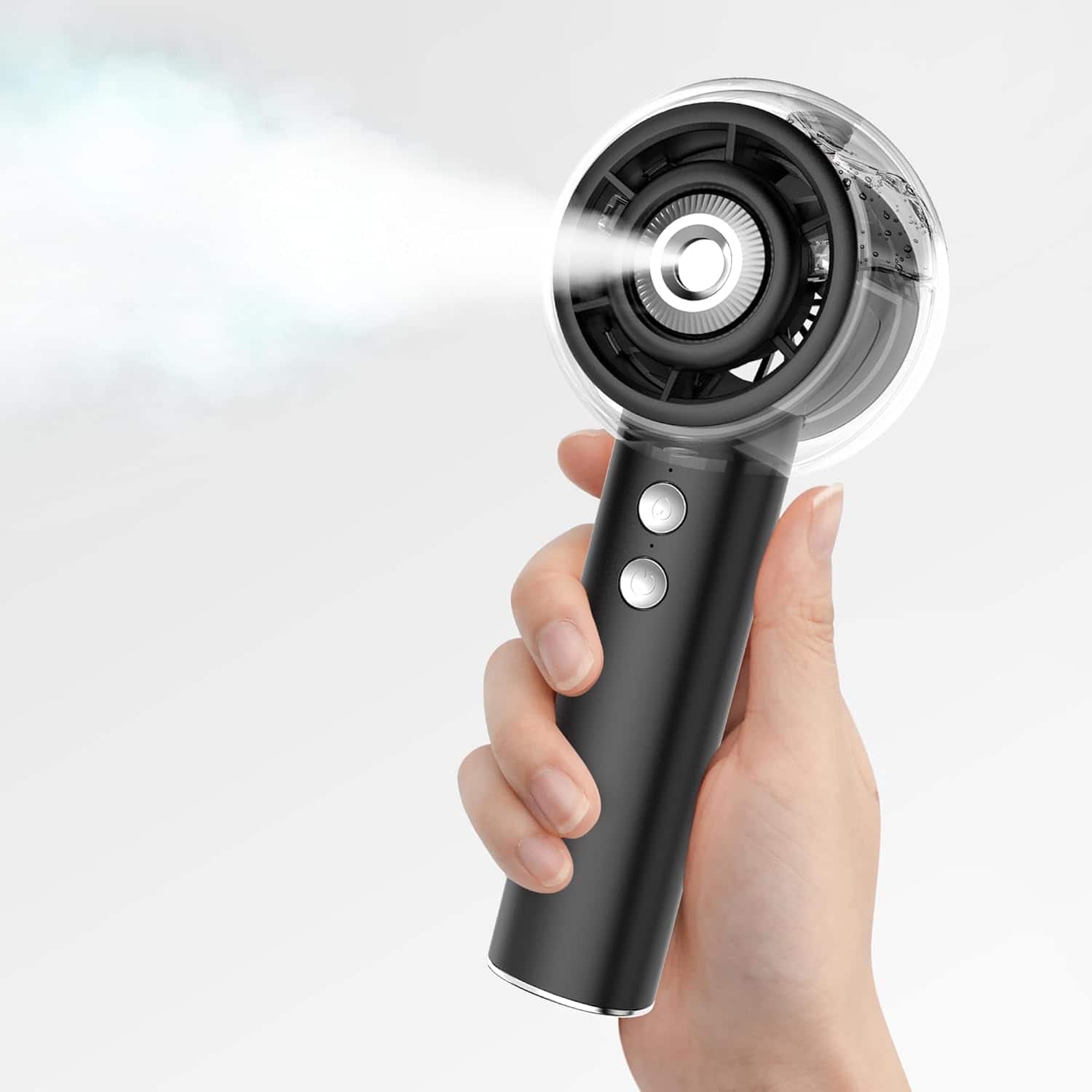 Aukfa - Handheld Misting Fan, 4-Speed with 25ml Tank. Portable Cooling Spray Fan for Outdoor, Travel, Office, Home.
