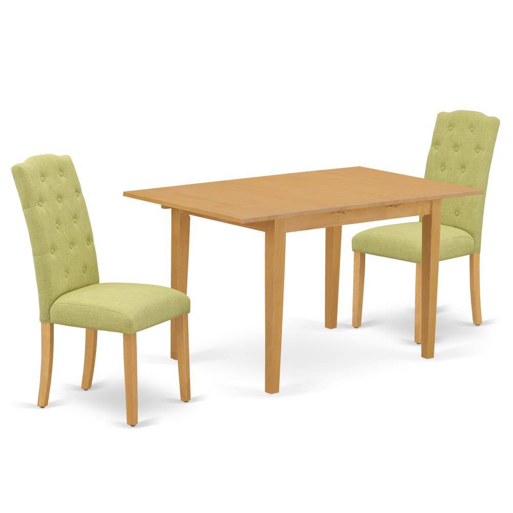 Back. East West Furniture - Dining Room Set Oak - Brown.