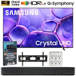 Samsung - 75" U8000F Crystal UHD 4K Smart TV (2025) Bundle with SKM1 2.0 Channel Compact Bluetooth Soundbar + Mount Kit