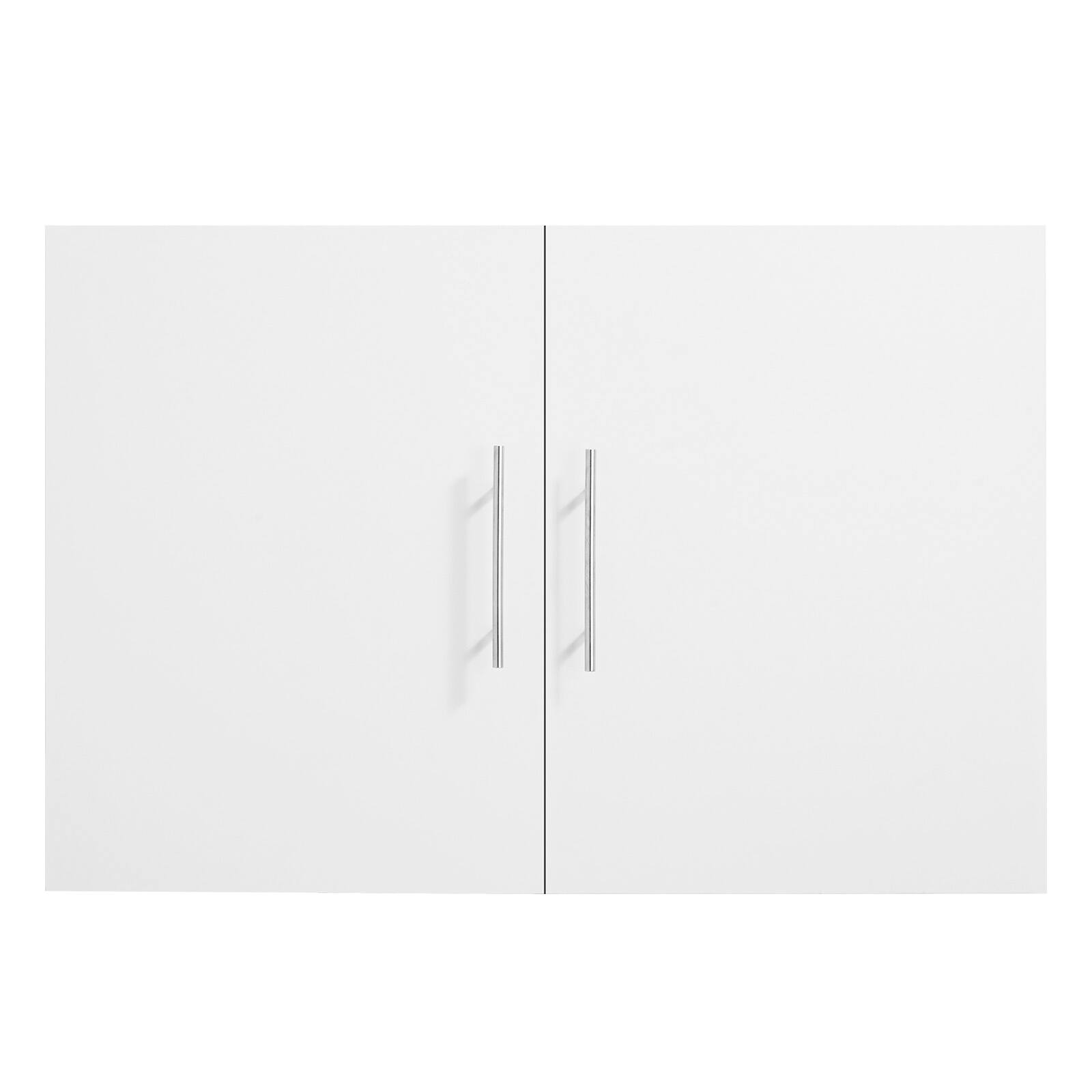 Alt View 5. VEVOR - Laundry Room Wall Cabinet,2-Tier Wall Mounted Hanging Cabinet with 2 Doors,Cupboard Organizer 16 x 36 x24 in (D x W x H) - White.