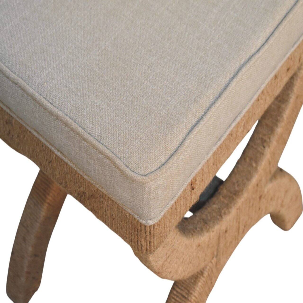 Alt View 1. Artisan Furniture - Artisan Furniture Solid Wood Rattan Arch Bench, Brown - Brown.