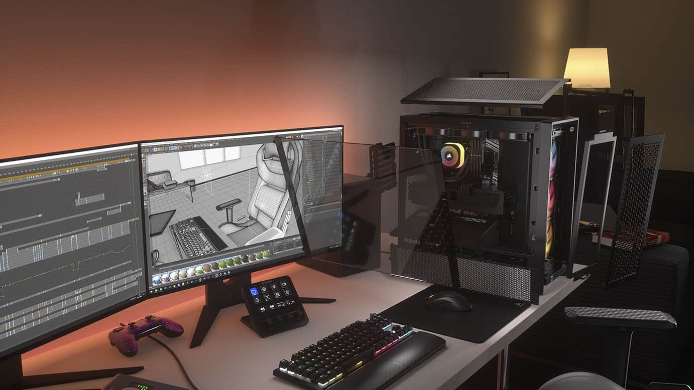 Alt View 31. CORSAIR - FRAME 4000D RS ARGB ATX Mid-Tower PC Case - Black.