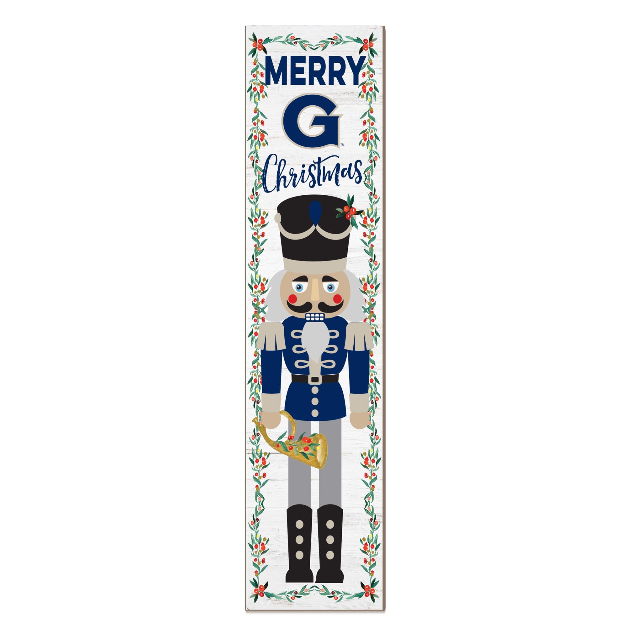 Jardine - Georgetown Hoyas 11" x 46" Nutcracker Holiday Leaner Sign - White