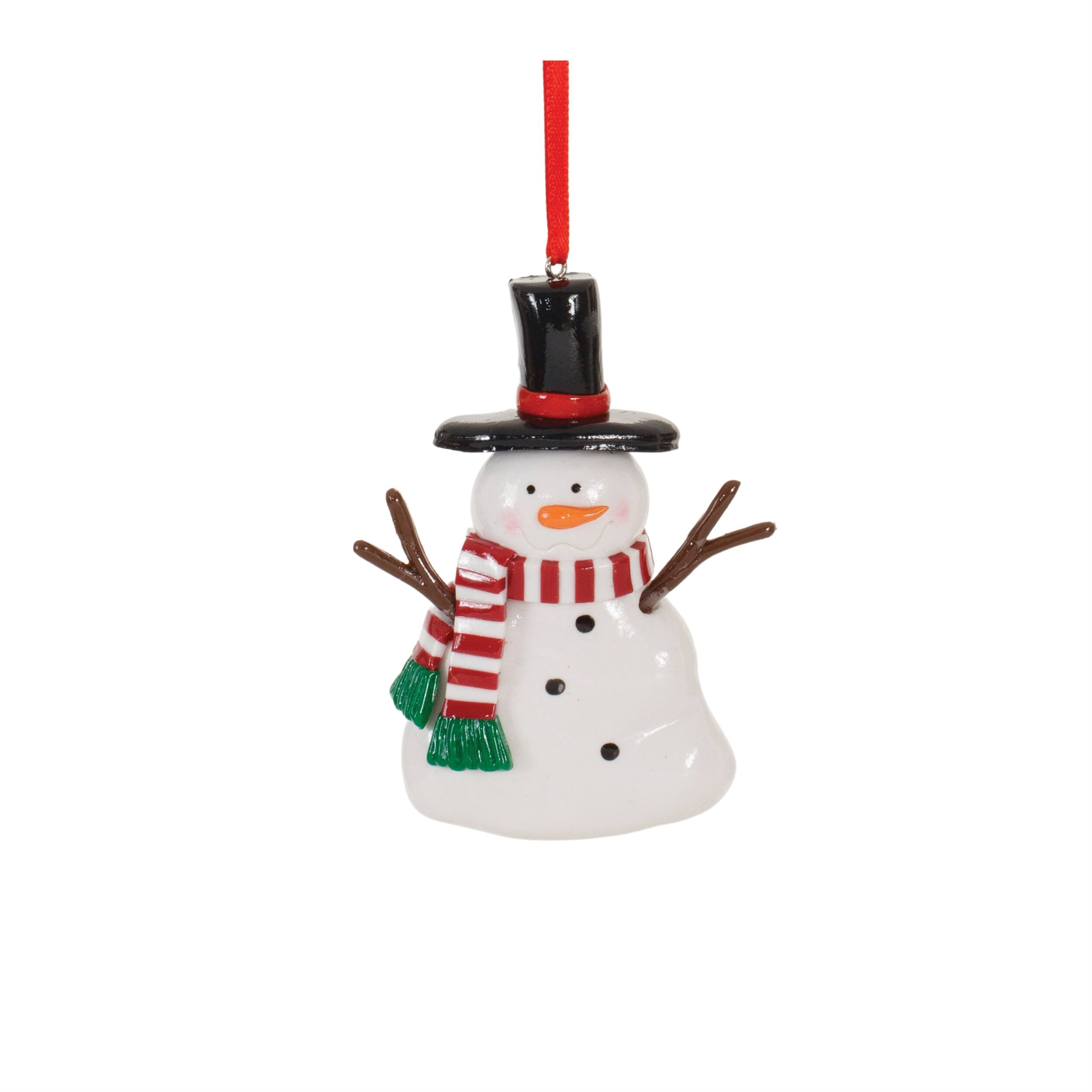 Back. BreeBe - Clay Dough Snowman Ornament (Set of 24) - White, Red, Black.