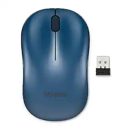 Staples TECH - Wireless Ambidextrous Optical USB Mouse, (ST63067) - Wireless - Navy