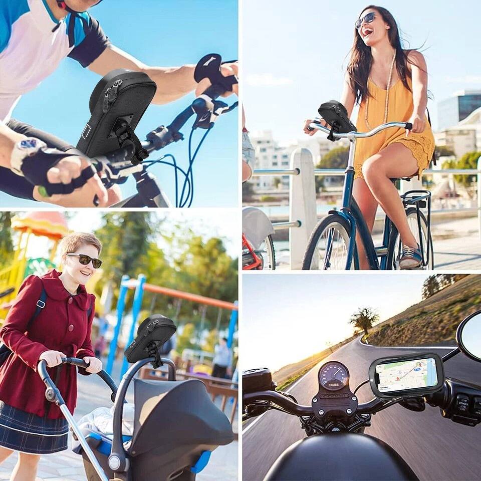 Alt View 3. Home Collection - Waterproof Bike Phone Holder Bag with Touchscreen Window for 5.5-6.8 Inch Phones - Black.