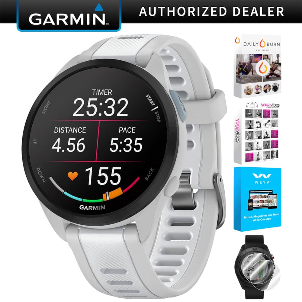 Garmin - Forerunner 165 Music Smart Sport Watch with Fitness Bundle - Mist Gray |Whitestone - (2024)