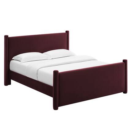 Front. Modway - Rael Performance Velvet Full Platform Bed - Purple.