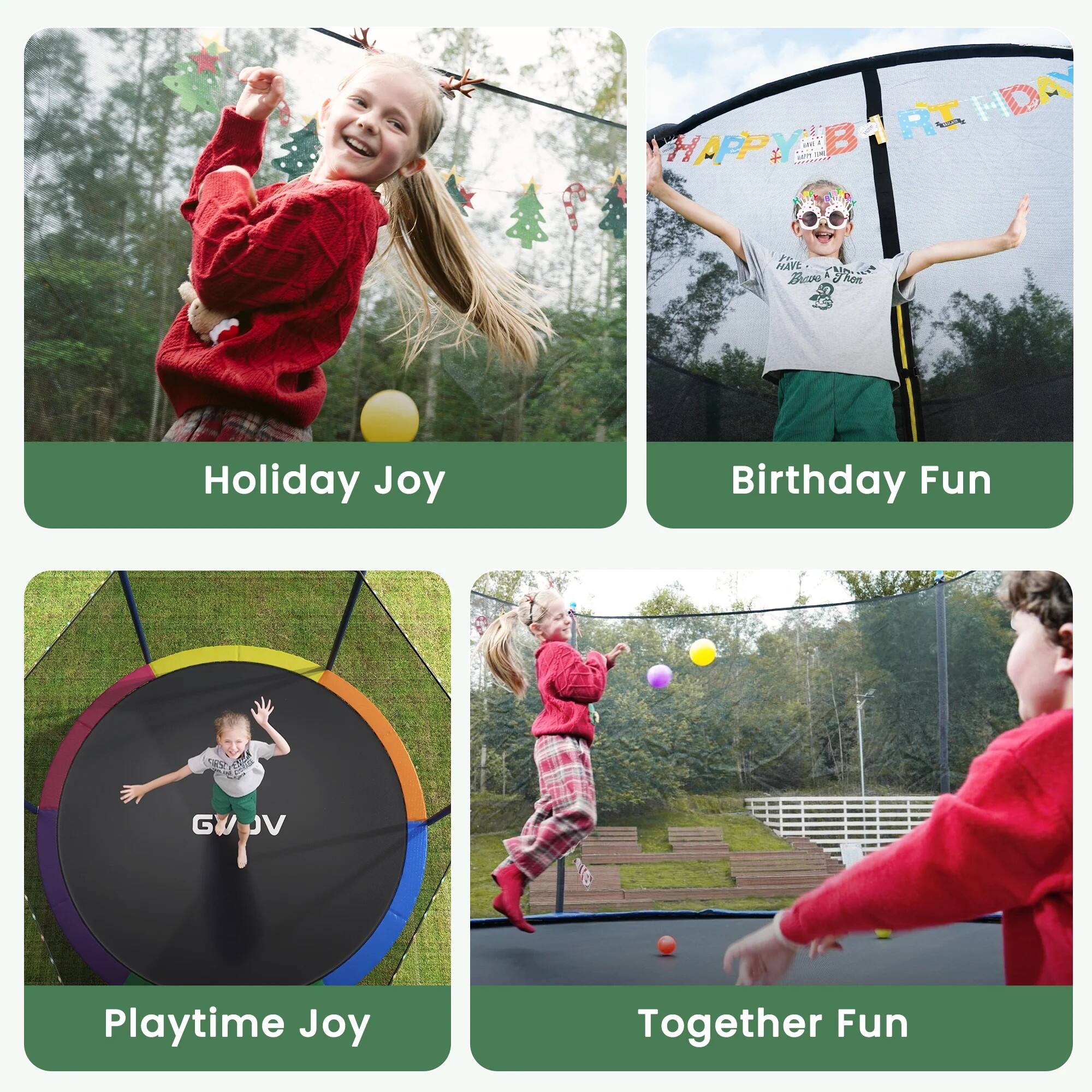 Holiday Joy  
Birthday Fun  
Playtime Joy  
Together Fun