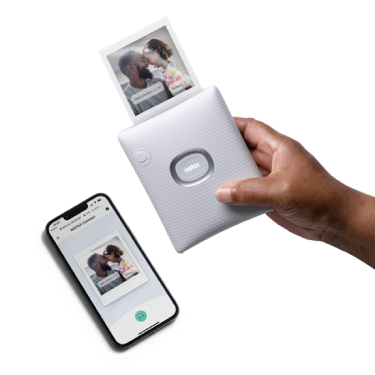 Alt View 1. Fujifilm - instax SQUARE Link Smartphone Printer - Ash White.