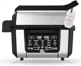 FOODGENIE - Gourmax Pro One Cooking Device - All-in-One Oven, Smokeless Grill, Air Fryer, Griddle, Cooker & More - Black