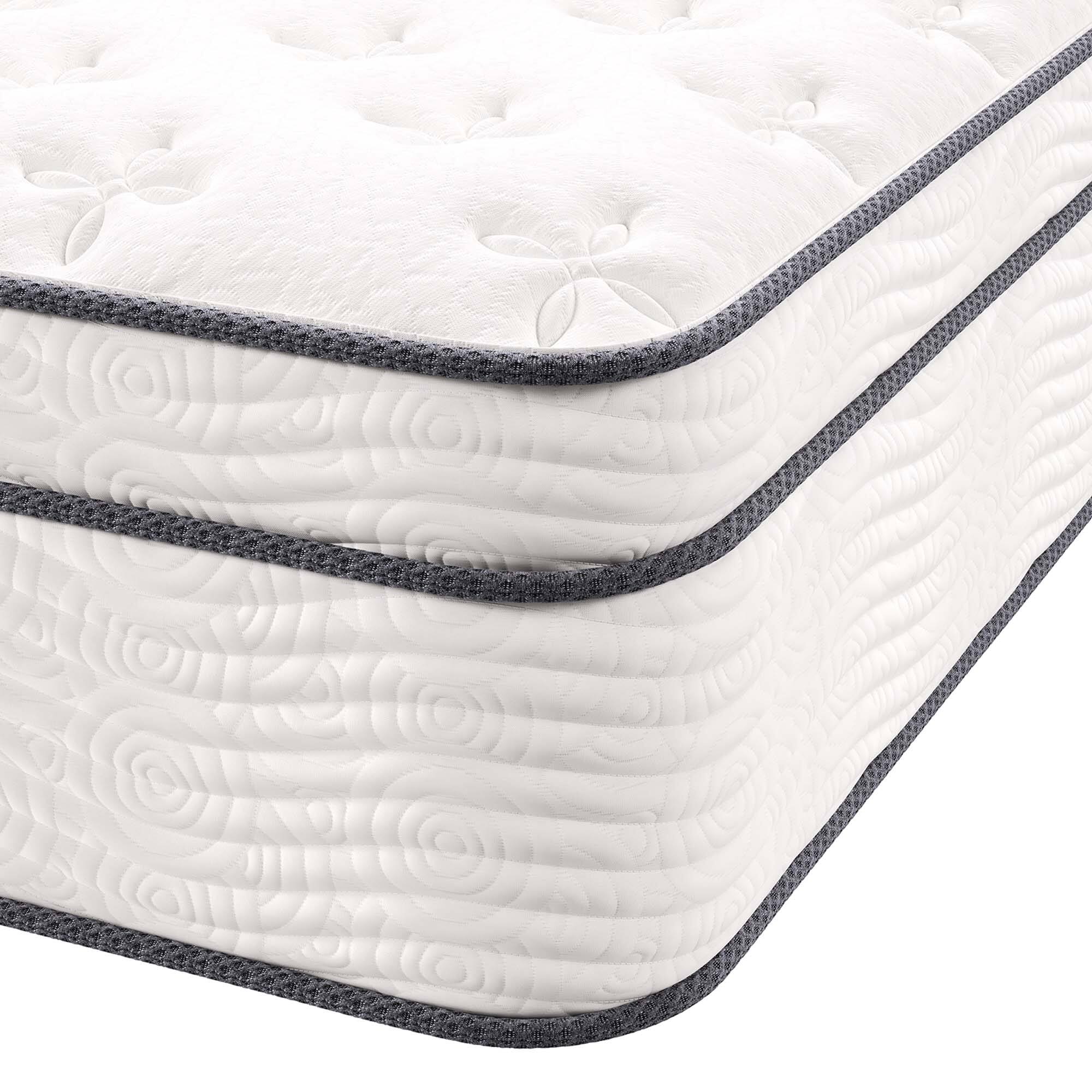 Left. Modway - Jenna 14" Innerspring and Foam Full Mattress by Modway - White.