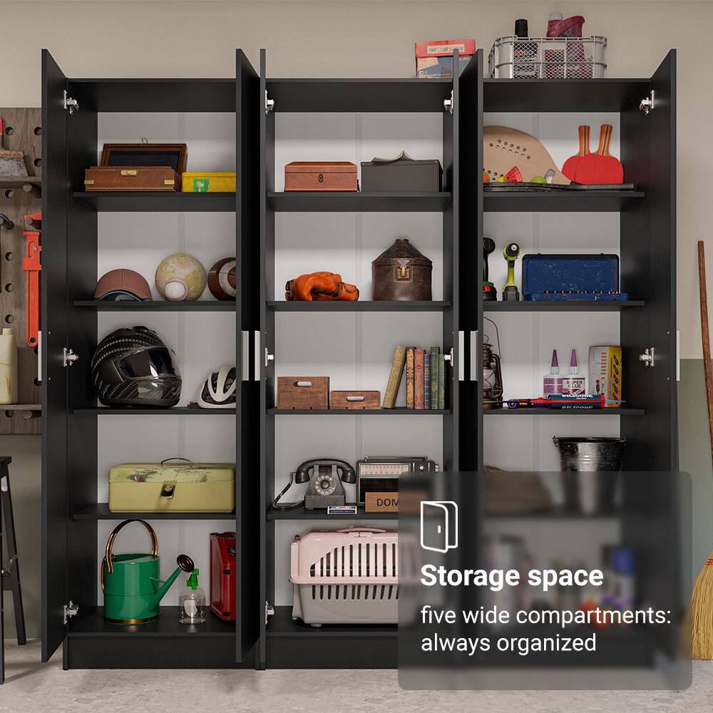 Storage space  
five wide compartments:  
always organized