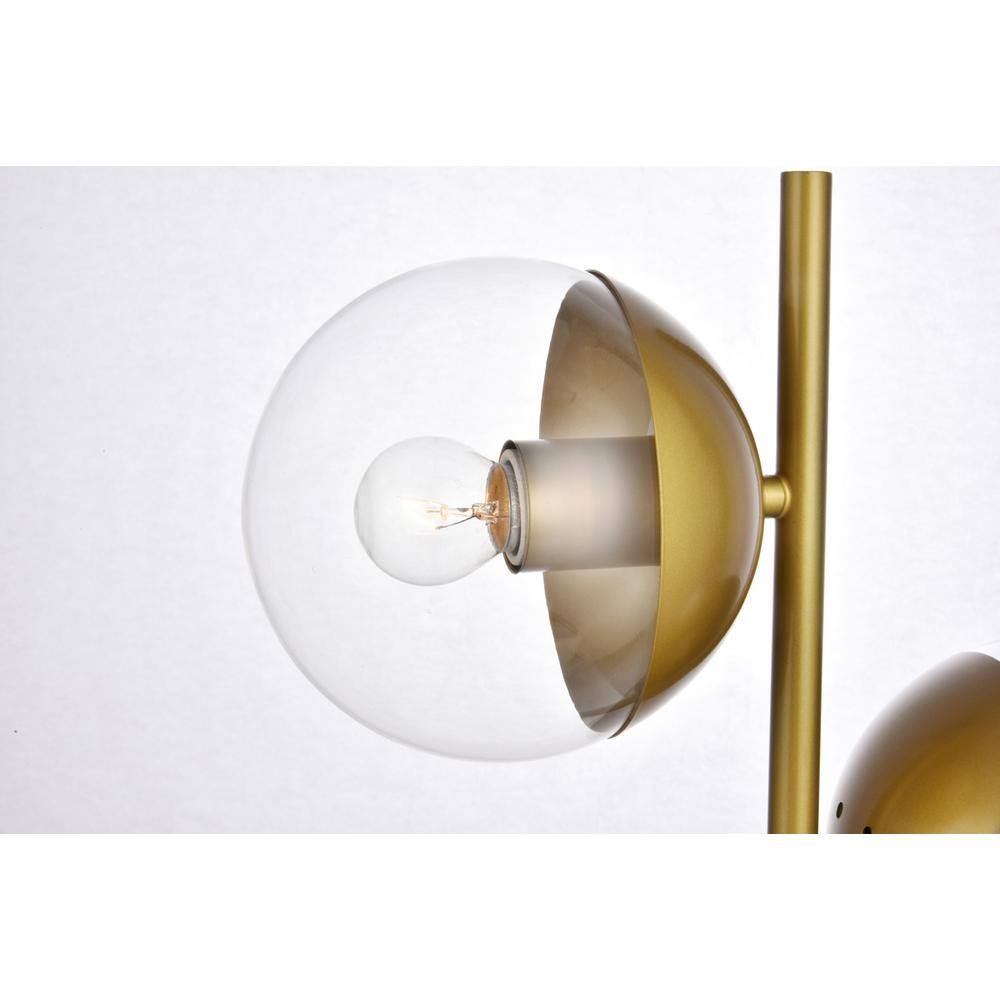 Alt View 1. Living District - Eclipse 2 Lights Brass Table Lamp With Clear Glass - Brass And Clear.