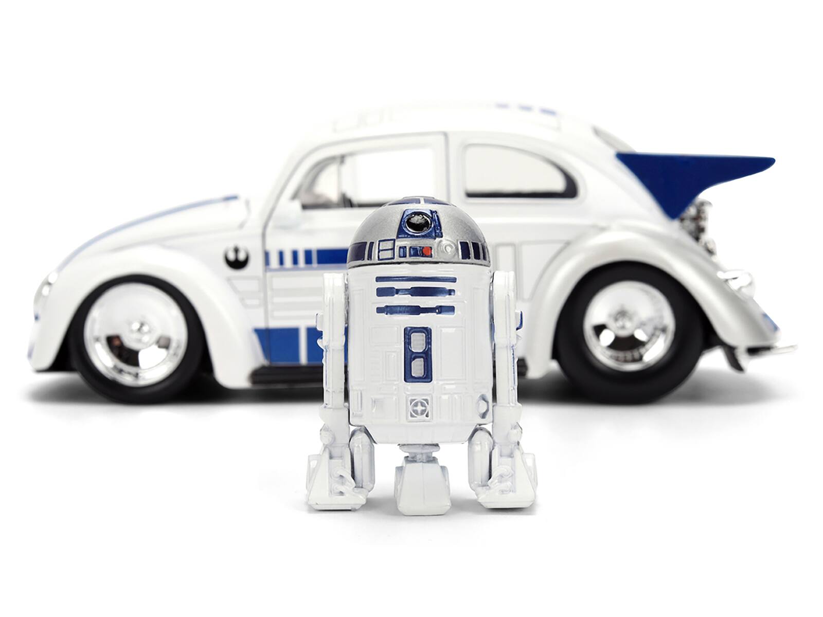 Alt View 7. Jada - 1959 Volkswagen Drag Beetle White with Graphics and R2-D2 Figure "Star Wars" Franchise 1/24 Diecast Model Car by Jada - Multicolor.