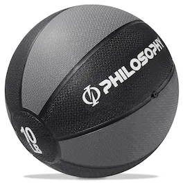 Philosophy Gym - Medicine Ball - Weighted Fitness Ball - Non-Slip Grip - Black
