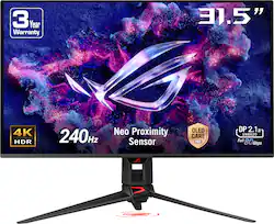 ASUS - ROG Strix 32" 4K OLED 240Hz 0.03ms Gaming Monitor with G-SYNC/FreeSync Premium Pro and HDR (DisplayPort, HDMI) - Black - Front_Zoom