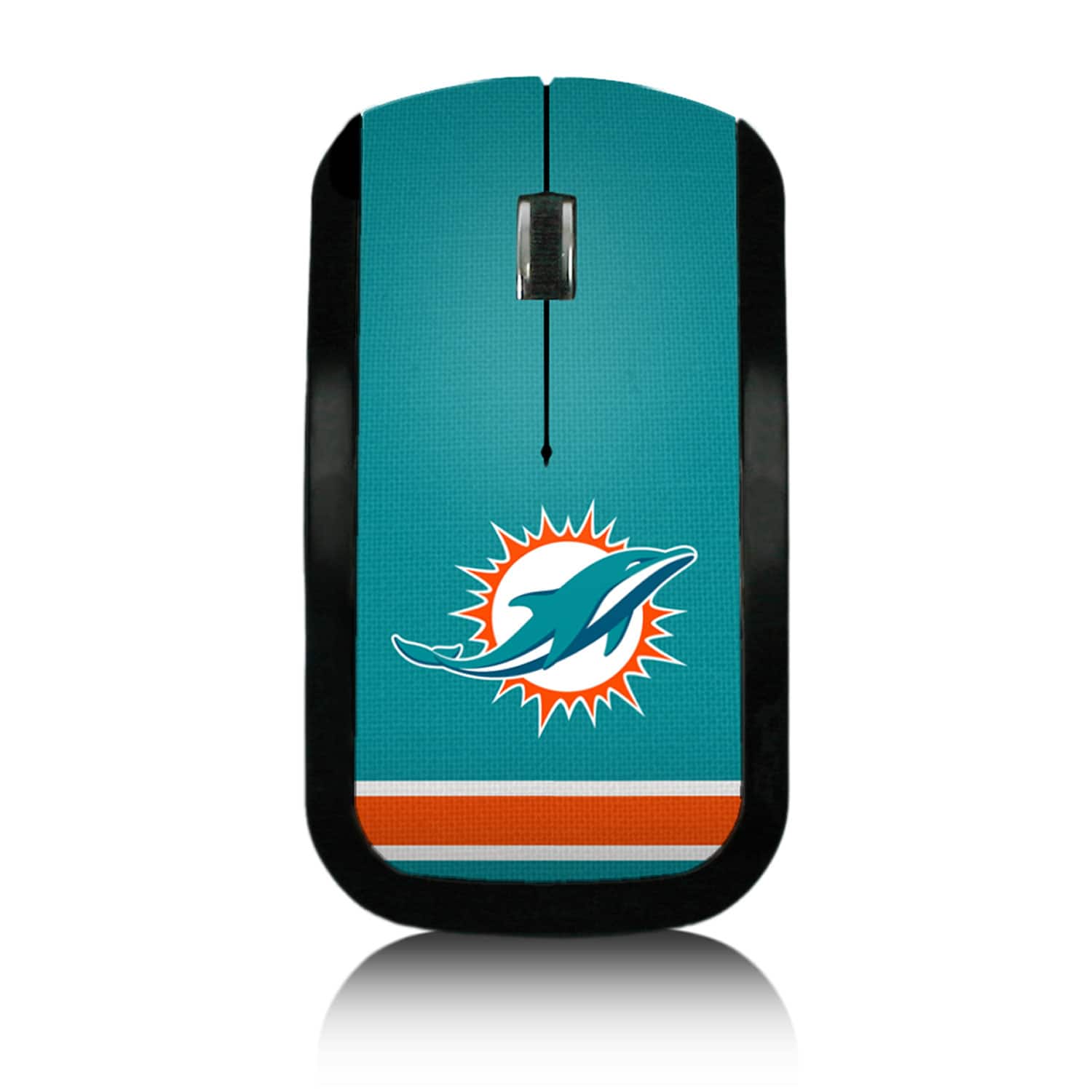 Keyscaper - Miami Dolphins Stripe Wireless Mouse - Wireless - Multicolor