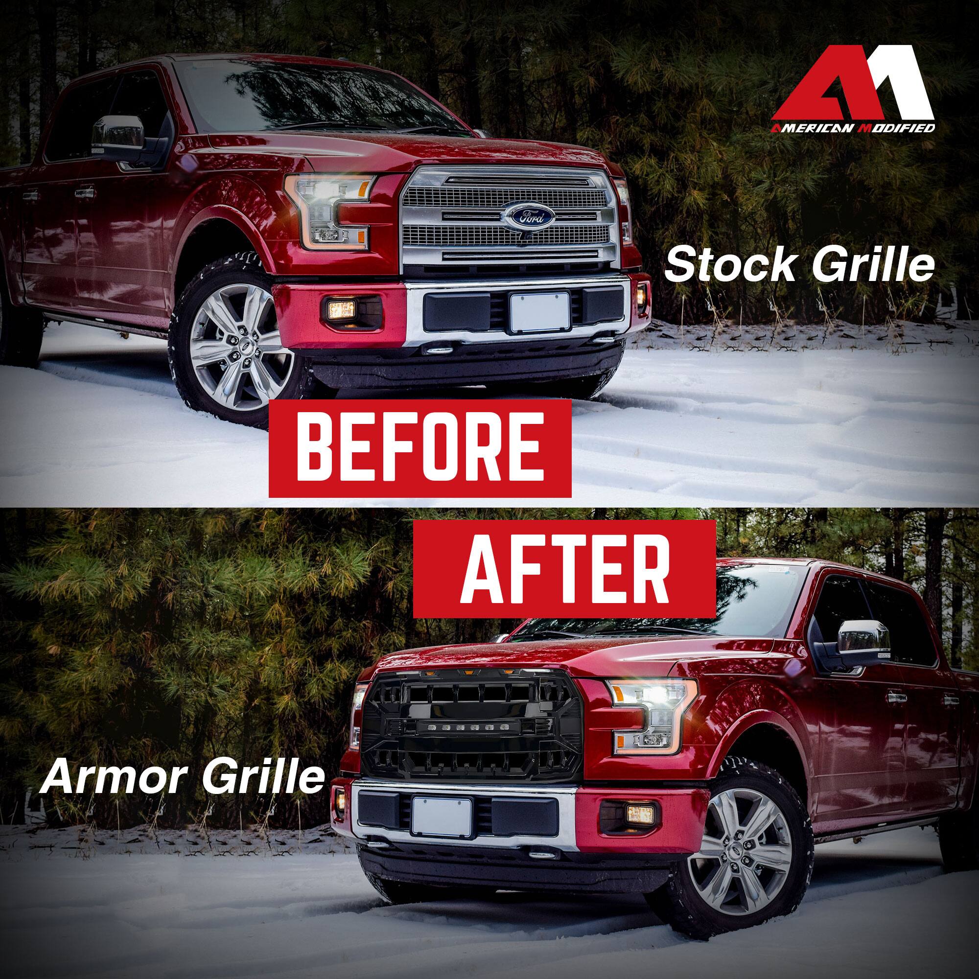 **Before**

Stock Grille

**After**

Armor Grille

American Modified
