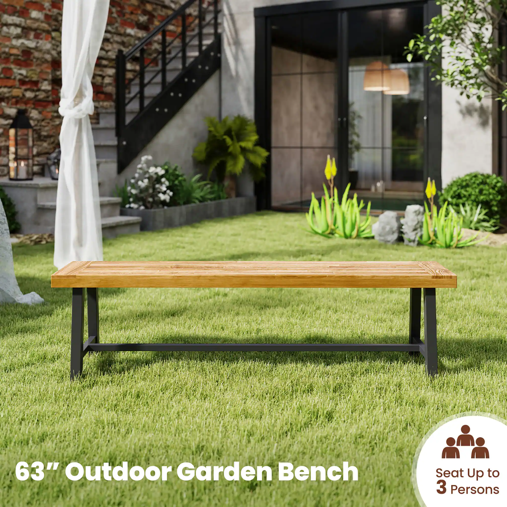 63" Outdoor Garden Bench
Seat Up to 3 Persons