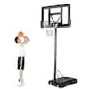 Front. Costway - Costway Portable Basketball Hoop Stand Adjustable Height W/Shatterproof Backboard Wheels - Black,Red.