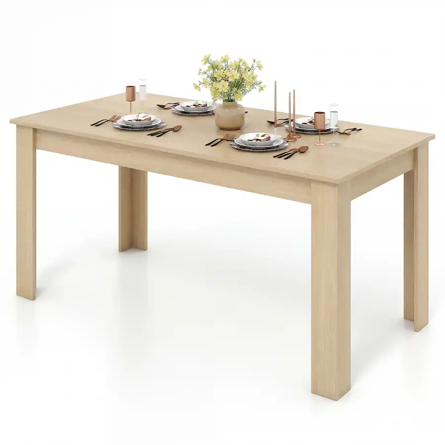 Gymax 63'' Dining Table Rectangular Modern Kitchen Table For 6 People ...