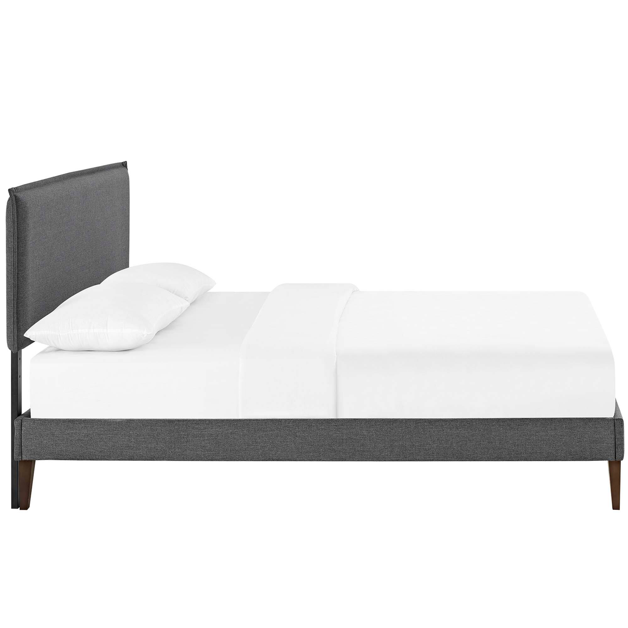 Back. Modway - Reign Performance Velvet Queen Platform Bed Frame - White.