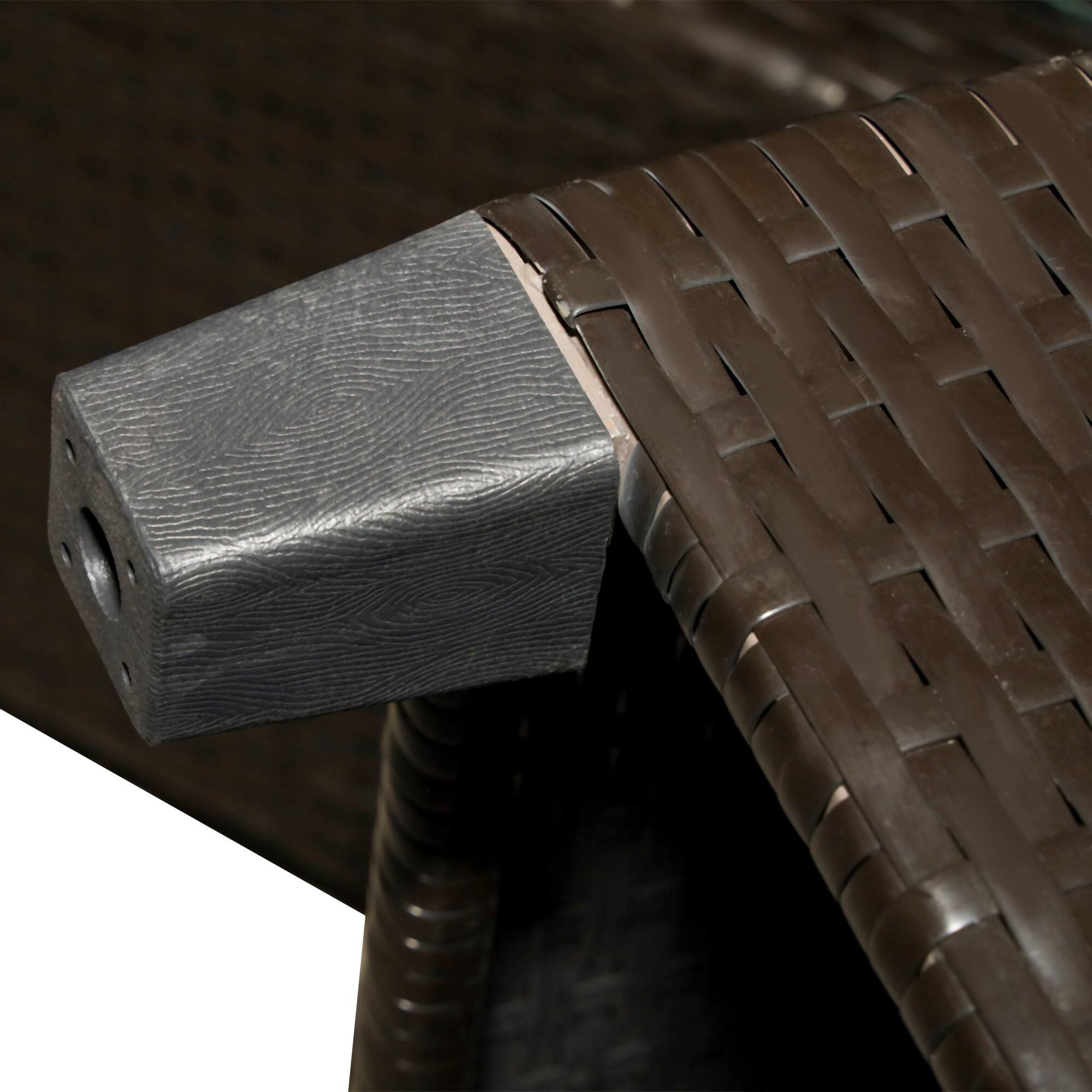 Alt View 8. Outsunny - 4 Pieces Patio Furniture Sets with Cushions, PE Rattan Wicker Conversation Chairs with Two-Tier Coffee Table - Blue.