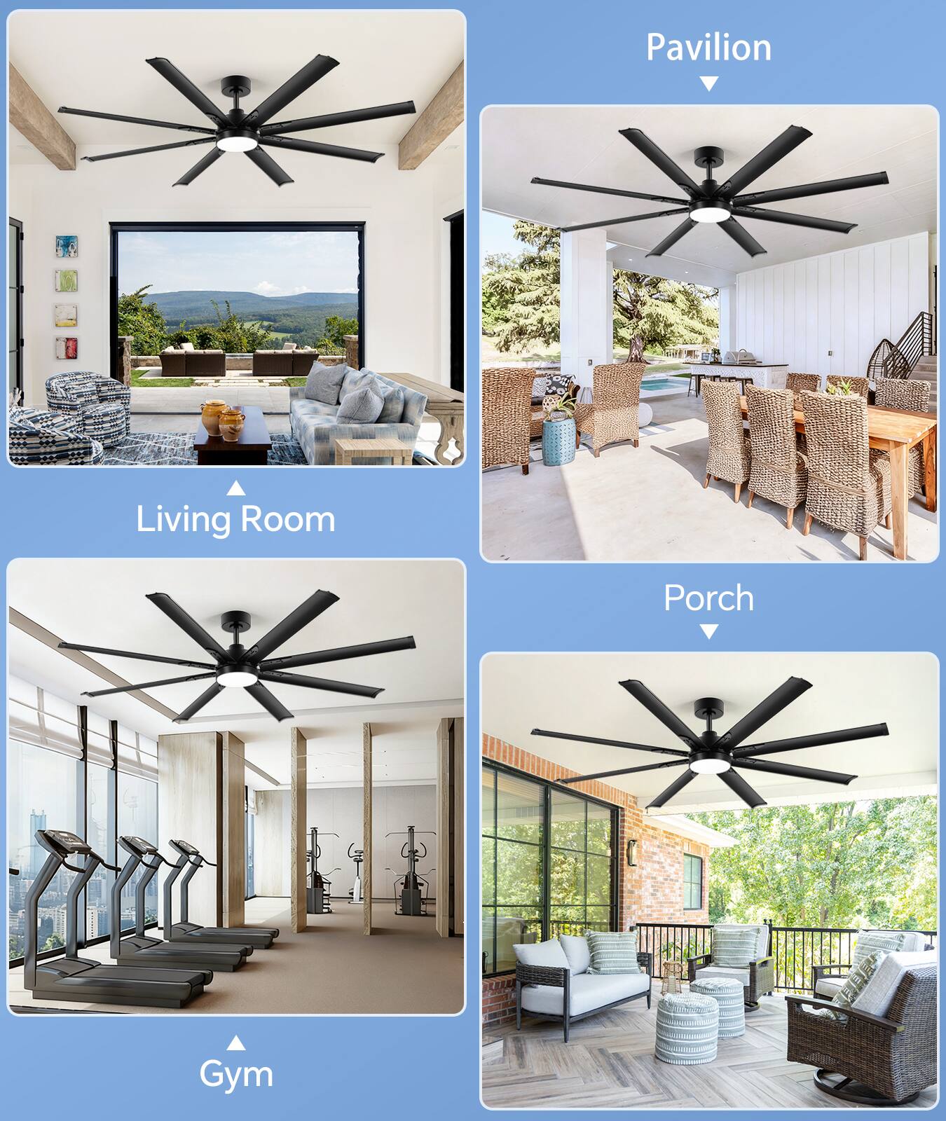 - Living Room
- Pavilion
- Porch
- Gym