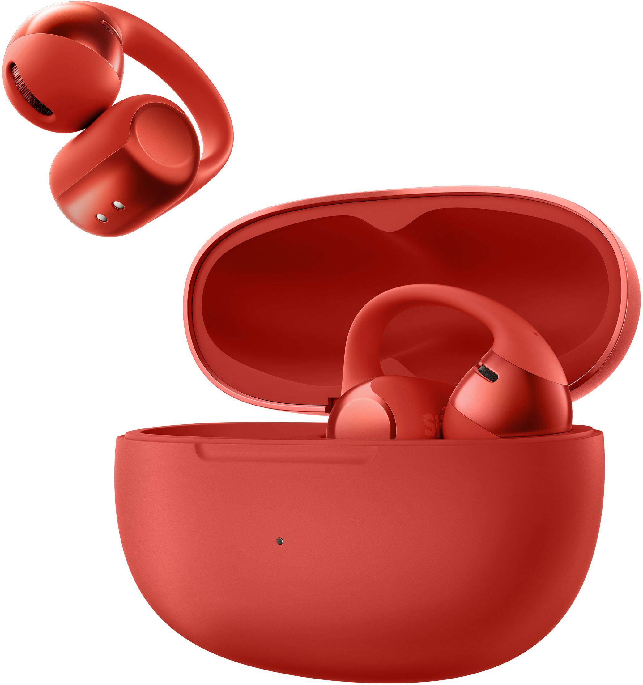 Alt View 4. Shokz - OpenDots ONE Open-Ear Clip-On True Wireless Bluetooth Earbuds - Red.