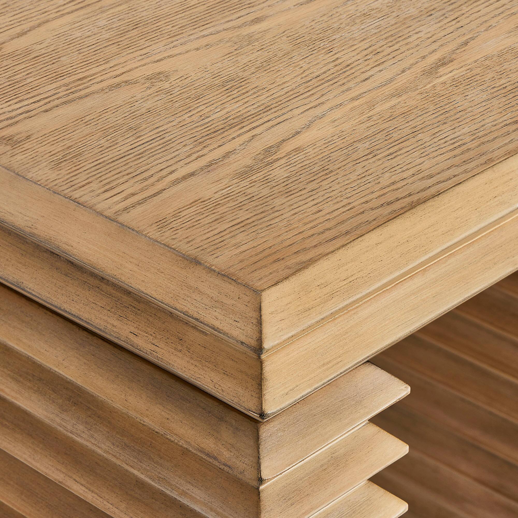 Alt View 4. Modway - Canto Square 24" Stacked Design End Table by Modway - Weathered Oak.