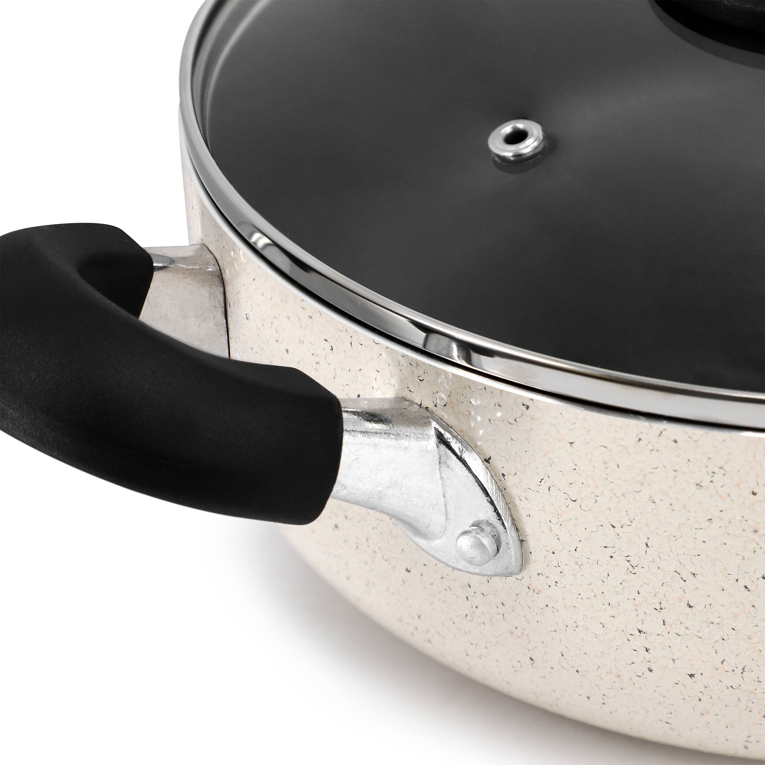 Alt View 3. Oster - Oster Clairborne 3.6 Quart Nonstick Aluminum Caldero with Lid in Linen - Linen.