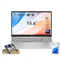 HP - 15.6" FHD Touchscreen Laptop - Intel Core Ultra 5 125H - 8GB RAM 512GB SSD - Backlit KB - Copilot - PCO Laptop cooler - Silver
